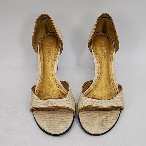 Ralph Lauren Womens Tessa Lizard 8 1/2 B Heels - Picture 2 of 4